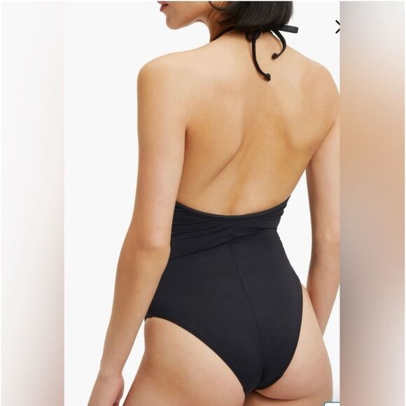 Revolve X Good American Leilani Halter Neck One-Piece Swimsuit In Black - Picture 7 of 7